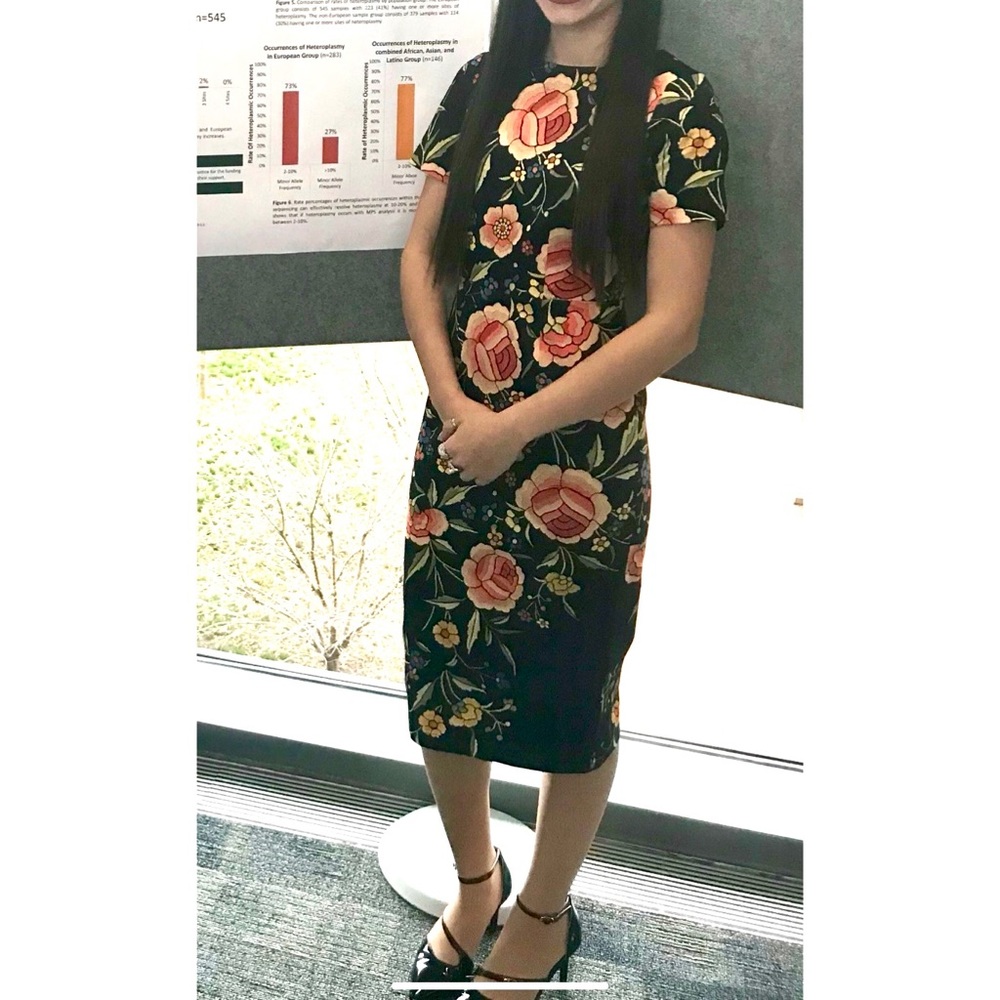 ASOS floral pencil midi dress cap sleeve